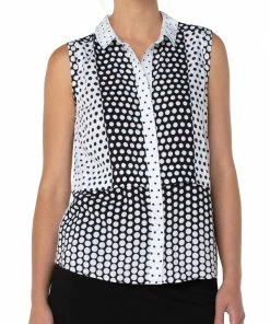 Liverpool Los Angeles Sleeveless Button Front Shirt With Hidden Placket
