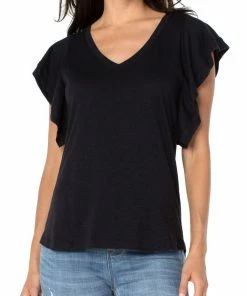 Liverpool Los Angeles Flutter Sleeve Knit